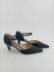 Vorschaubild 2 von Damen Pumps D'Orsay Knöchelriemen Schwarz Wildleder Gr. 39