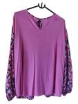 Vorschaubild 2 von M&S Damen Bluse Langarm Mehrfarbig Abstrakt Gr. 42/XL Polyester