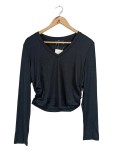 Vorschaubild 1 von Damen Top Langarm Rippstrick Schwarz Gr. 42/XL Casual