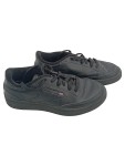 Vorschaubild 1 von Sneaker low Damen Gr. 38,5 Schwarz Leder Schnürung Retro Uni Logo-Print