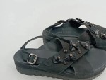 Vorschaubild 3 von Sandaletten Damen Gr. 38 Schwarz Wildleder Schnalle Applikationen