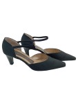 Vorschaubild 1 von Damen Pumps D'Orsay Knöchelriemen Schwarz Wildleder Gr. 39