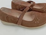 Vorschaubild 2 von Sandaletten Damen Gr. 38,5 Braun Leder Klettverschluss 2 cm Komfortabel