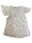 Vorschaubild 1 von Freizeithemd Damen Beige Gr. 34/XS Viskose Florales Muster Bohemian 34 cm