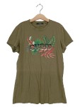 Vorschaubild 1 von Damen T-Shirt Gr. 34 Oliv mit tropischem Print