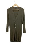 Vorschaubild 1 von Strickjacke Damen Gr. 34/XS Oliv Rippstrick Casual Langarm Knopf