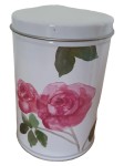 Vorschaubild 1 von Dekodose Metall Weiß Blumenmuster Rose Romantisch 13cm