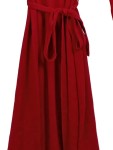 Vorschaubild 4 von Strickkleid Damen Gr. 38 Rot Viskose Uni Casual Freizeit Midikleid
