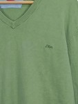 Vorschaubild 2 von Herren Pullover Langarm Uni Grün Gr. 42 Baumwolle Casual