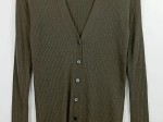 Vorschaubild 3 von Strickjacke Damen Gr. 34/XS Oliv Rippstrick Casual Langarm Knopf