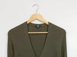 Vorschaubild 2 von Strickjacke Damen Gr. 34/XS Oliv Rippstrick Casual Langarm Knopf