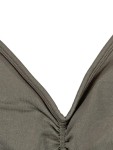 Vorschaubild 3 von Bustier Sport BH Damen Oliv Gr. S Rippstrick Raffung Logo Sportlich