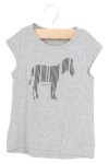 Vorschaubild 2 von Kinder T-Shirt Gr. 104 Grau Zebra Logo Casual Kurzarm Baumwolle