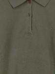 Vorschaubild 2 von Damen Poloshirt Oliv Gr. 36/S Kurzarm Casual Baumwolle