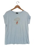 Vorschaubild 1 von Kookai Damen T-Shirt L Blau Wolken- & Blitz-Applikation Casual