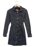 Vorschaubild 1 von Damen Jeanskleid Gr. S 36 Casual Uni Grau Baumwolle Knopfleiste