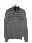Vorschaubild 1 von Herren Pullover Gr. 48/M Grau Wolle Norwegermuster Reißverschluss