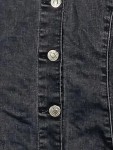 Vorschaubild 3 von Damen Jeanskleid Gr. S 36 Casual Uni Grau Baumwolle Knopfleiste