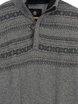 Vorschaubild 4 von Herren Pullover Gr. 48/M Grau Wolle Norwegermuster Reißverschluss