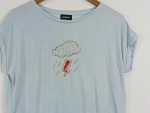 Vorschaubild 2 von Kookai Damen T-Shirt L Blau Wolken- & Blitz-Applikation Casual