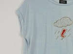 Vorschaubild 3 von Kookai Damen T-Shirt L Blau Wolken- & Blitz-Applikation Casual