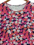 Vorschaubild 2 von T-Shirt Damen Gr. 44/XXL Mehrfarbig Blumenmuster Casual Kurzarm Freizeit
