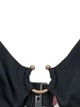 Vorschaubild 2 von Bikini-Oberteil Damen Gr. 36/S Schwarz Polyamid Uni Modern Ärmellos