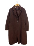 Vorschaubild 1 von Klassischer Mantel Damen Gr. 42/XL Braun Viskose Wolle Uni Langarm Knopf