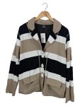 Vorschaubild 1 von Blazer Damen Mehrfarbig Gr. 44/XXL Baumwolle Gestreift Casual Langarm