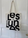 Vorschaubild 3 von Damen Shopper Tasche Weiß Baumwolle Casual Stofftasche Schriftzug