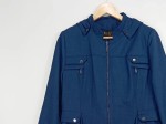 Vorschaubild 6 von Damen Übergangsmantel Kapuze Viskose Blau Gr. 44