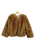 Vorschaubild 1 von Pelzjacke Damen Braun Gr. 38/M Polyester Modal Strukturmuster Party