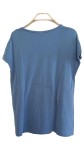Vorschaubild 2 von T-Shirt Damen Blau Gr. 44/XXL Viskose Uni Casual Kurzarm Freizeit