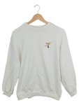 Vorschaubild 1 von Damen Pullover Sweatshirt Kolibri-Aufdruck Gr. 32/XXS Weiß Casual