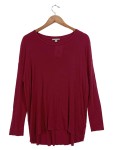 Vorschaubild 1 von Damen Langarmshirt Rot Gr. 38/M Lyocell Asymmetrisch
