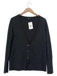 Vorschaubild 1 von Damen Strickjacke Gr. 38/M Schwarz Minimalistisch Wolle