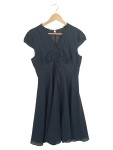 Vorschaubild 1 von Damen Festliches Kleid Gr. 42 Schwarz Elegant Rüschen Schleife Midikleid