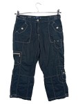 Vorschaubild 1 von CECIL Damen Cargohose Gr. 27 Blau Casual 3/4 Hose mit Ziernähten