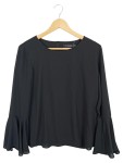 Vorschaubild 1 von Damen Bluse Glockenärmel Schwarz Gr. 38 Elegant