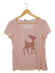 Vorschaubild 1 von Damen T-Shirt Rosa Gr. 40/L mit Pailletten Hirsch Motiv