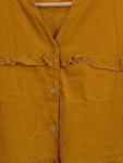Vorschaubild 4 von Damen Hemdbluse Langarm Gelb Gr. 50/4XL Feminin Rüschen Baumwolle
