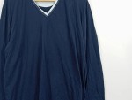 Vorschaubild 2 von Herren Langarmshirt V-Ausschnitt Blau Gr. XL Baumwolle Casual
