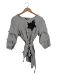 Vorschaubild 1 von Damen Hemdbluse Gr. 40 Kariert Mehrfarbig Blumenapplikation