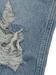 Vorschaubild 5 von Damen Destroyed Jeans Blau Gr. XS Casual Mom Fit
