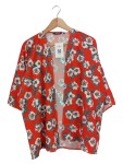 Vorschaubild 1 von Damen Kimono Bluse Rot Blumenmuster Gr. 44/XXL