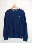 Vorschaubild 2 von Pullover Herren Gr. 50/L Blau Baumwolle Strukturmuster Casual Langarm