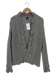 Vorschaubild 1 von Damen Strickjacke Grau Gr. 46/3XL Feminin mit Rüschen
