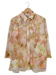 Vorschaubild 1 von Hemdbluse Damen Mehrfarbig Gr. 46/3XL Polyester Blumenmuster Feminin 3/4-Arm