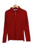 Vorschaubild 1 von Damen Langarm Poloshirt Rot Gr. 36;S Preppy Stil
