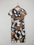 Vorschaubild 2 von Damen Businesskleid Gr. 38 Blumenmuster Mehrfarbig Kurzarm